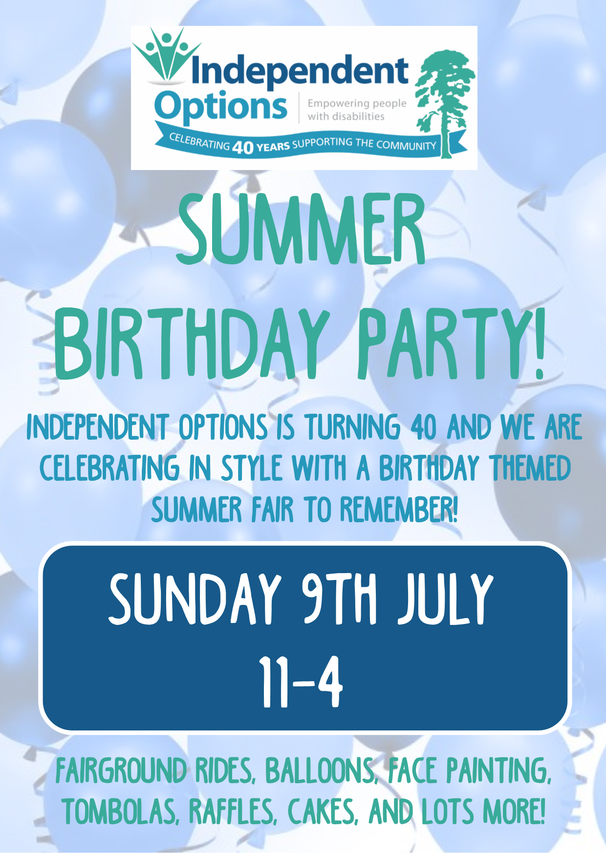 summer birthday fair balloon poster